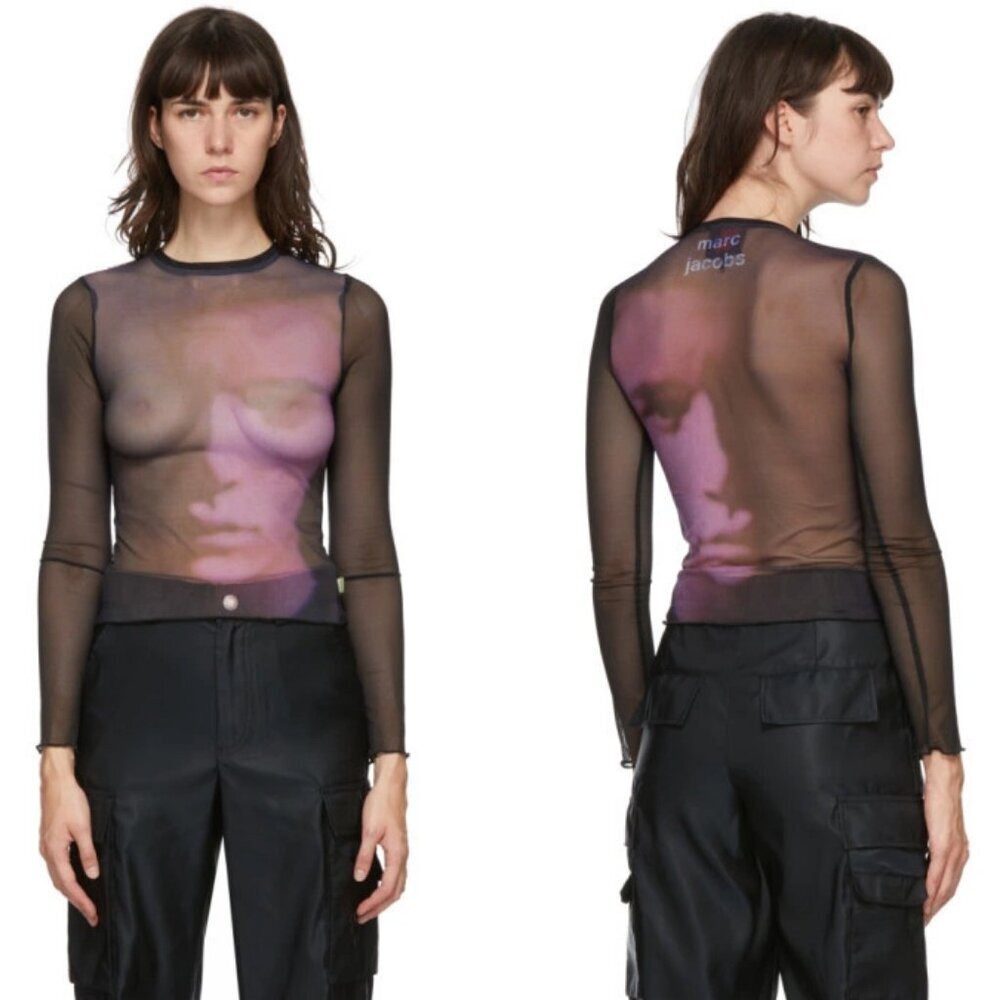 Heaven by Marc Jacobs Duval Mesh Long Sleeve T-Shirt XS